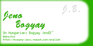 jeno bogyay business card